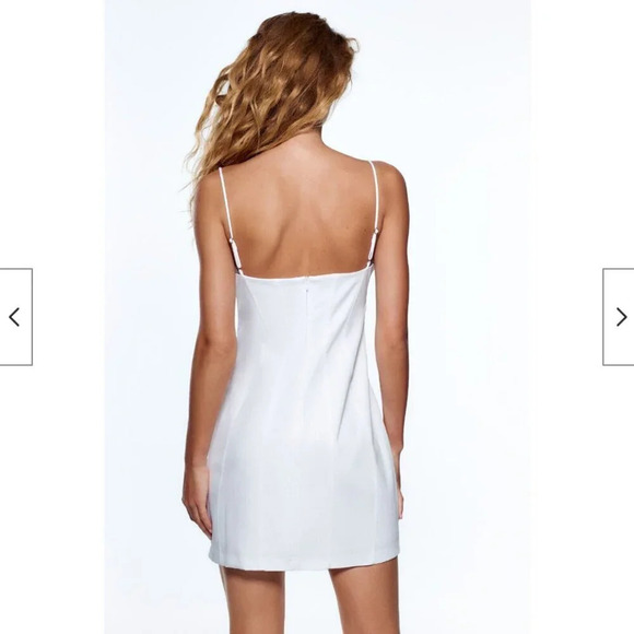 Zara Poplin Corset Style Mini Dress White Blogger Fav Size Large - Picture 9 of 15